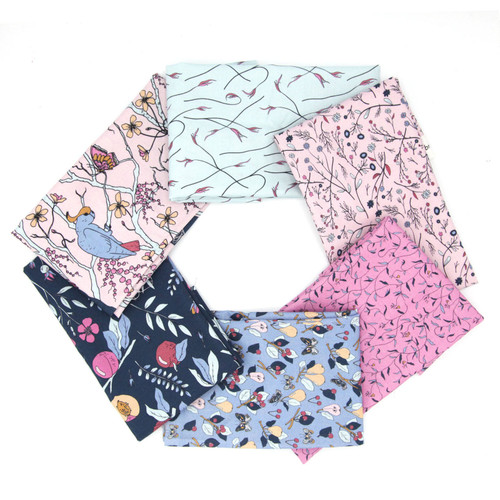 FAT QTR COCKATOOS PEACHES PINK (6) PK OF 5 EA