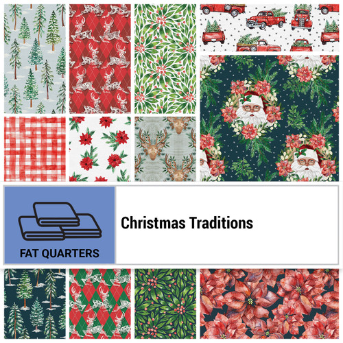 FAT QTR CHRISTMAS TRADITION (14) PK OF 5 EA