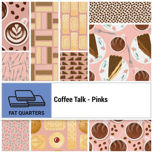 FAT QTR COFFEE TALK PINK (10) PK OF 5 EA