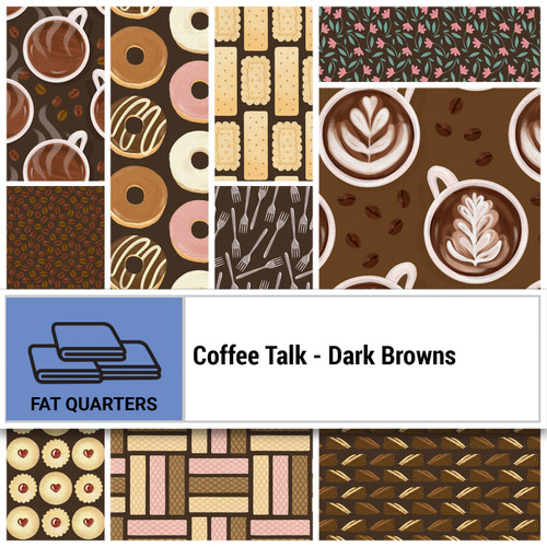 FAT QTR COFFEE TALK DK BROWN (10) PK OF 5 EA