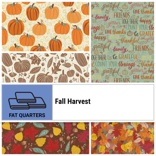 FAT QTR FALL HARVEST (6) PK OF 5 EA