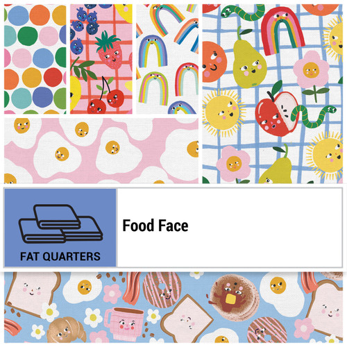 FAT QTR FOOD FACE (6) PK OF 5 EA