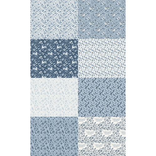 FAT QTR GARDEN DREAMS BLUE (8) PK OF 5 EA