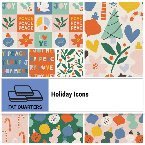 FAT QTR HOLIDAY ICONS (8) PK OF 5 EA