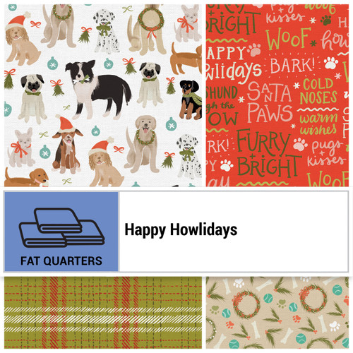 FAT QTR HAPPY HOWLIDAYS (4) PK OF 5 EA