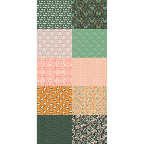 FAT QTR LA LUNA GREEN (10) PK OF 5 EA