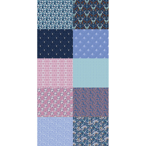 FAT QTR LA LUNA BLUE (10) PK OF 5 EA
