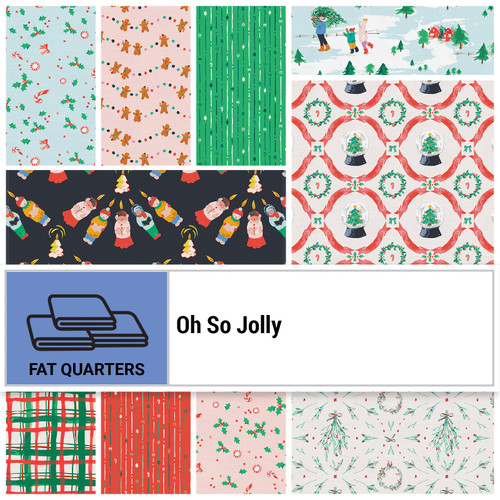 FAT QTR OH SO JOLLY (18) PK OF 5 EA