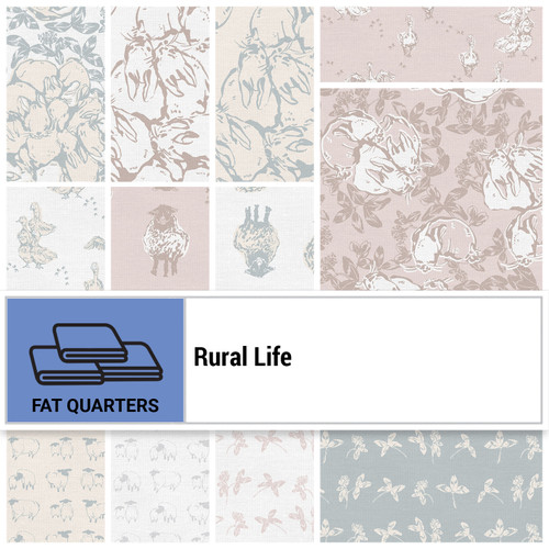 FAT QTR RURAL LIFE (12) PK OF 5 EA