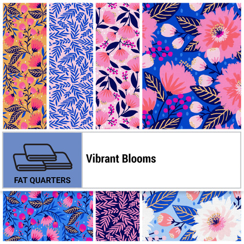 FAT QTR VIBRANT BLOOMS COT (12) PK OF 5 EA