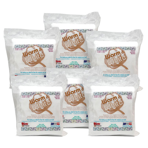 BATTING WARM & WHITE 90"X 108" CS OF 6 EA