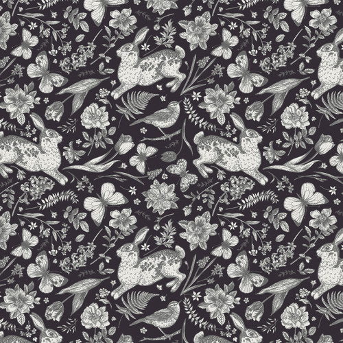 GARDEN DREAMS 183 25360 GREY ON BLACK 118"