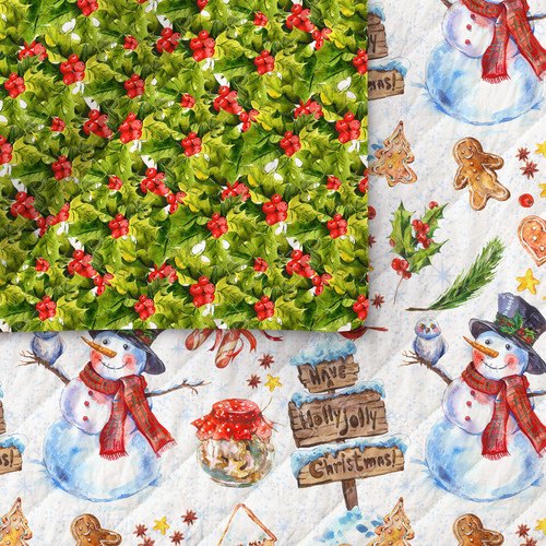 FROSTY DELIGHTS 220 24312 QUILTED PRINT MIN QTY: 30 YD