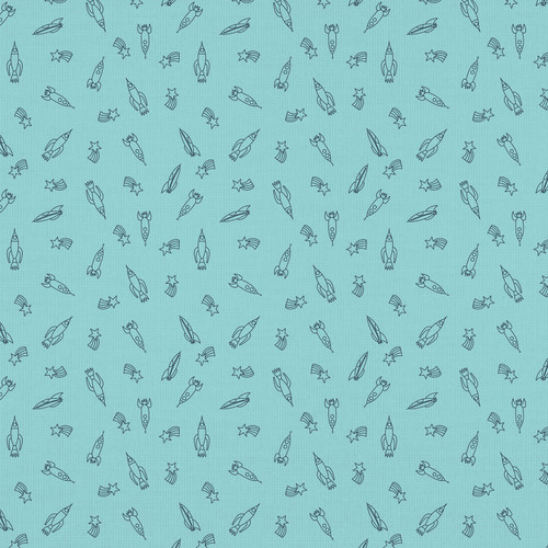 ROBOTS IN ORBIT 350 23824 BLUE DBL GAUZE 50"