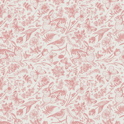 GARDEN DREAMS 350 25334 CORAL/WHITE ORG DBL GAUZE 50"