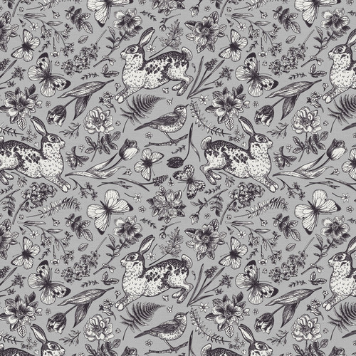 GARDEN DREAMS 350 25359 BLACK/GREY ORG DBL GAUZE 50"