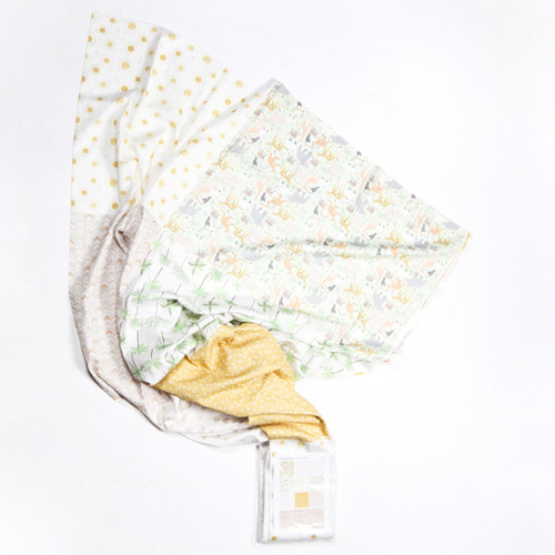 FAT QTR JUNGLE BABY (9) DBL GAUZE PK OF 5 EA