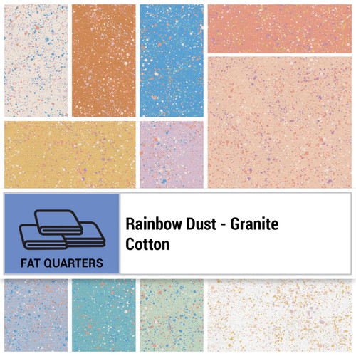 FAT QTR RAINBOW DUST GRANITE (11) DBL GAUZE PK OF 5 EA