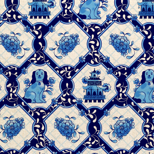 CHINOISERIE 360 25598 ORG COT CANVAS 58"