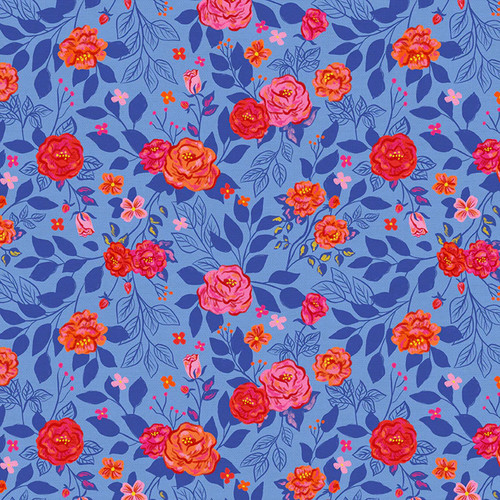 DIA DE MUERTOS 390 21133 BLUE/RED RAYON 56"