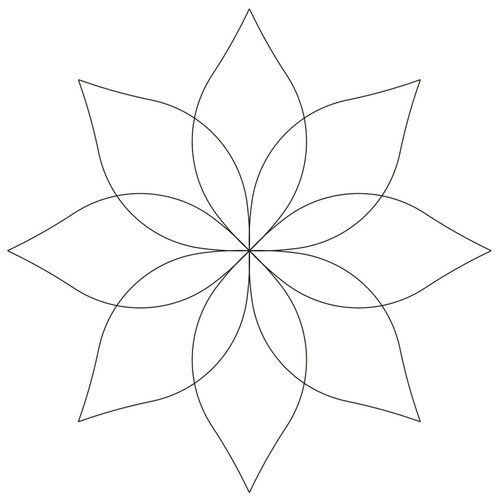 STENCIL CONTINUOUS FLOWER 6" PK OF 6 EA