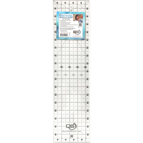 RULER 4.5"X18" CRYSTAL NON-SLIP PK OF 3 EA