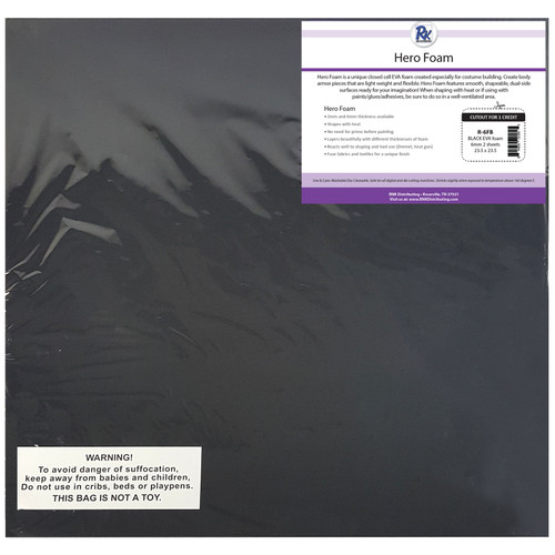 FOAM BLACK CREATIVE EVA 6mm 2ct 23.5" x 23.5"