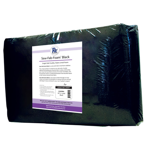 SEW FAB FOAM SIN FUS BLACK 60"x 1yd