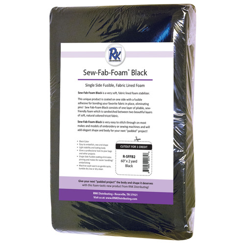 SEW FAB FOAM SIN FUS BLACK 60"x 2yd