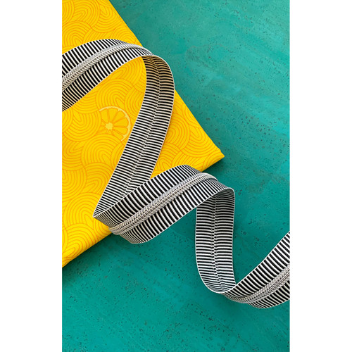 ZIPPER 108" BLK STRIPE NYLON (#5 COIL) NICKEL