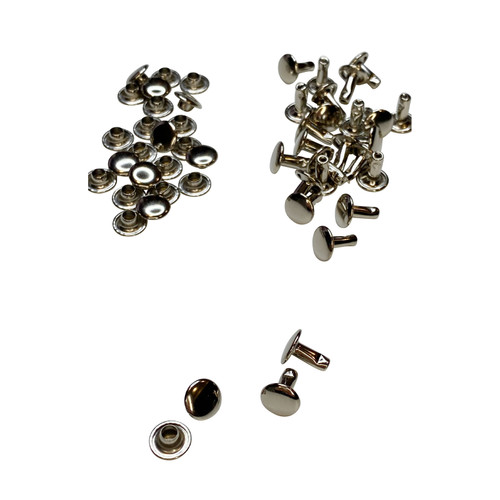 DOUBLE CAP RIVETS 25ct NICKEL PK OF 6 EA