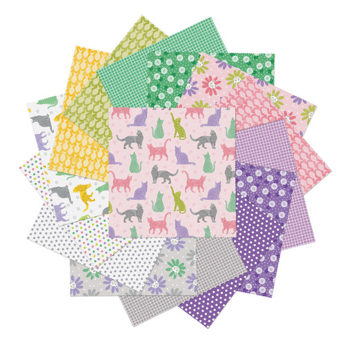 SQUARES 10" COZY CATS (42) MIN QTY: 3