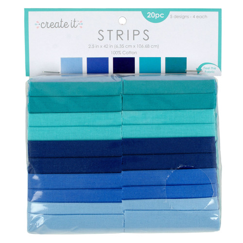 STRIPS SOLID BLUE (20) PK OF 3 EA