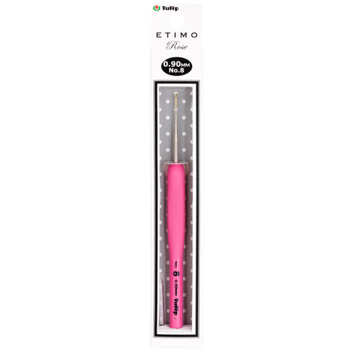 CROCHET HOOK STEEL sz8 ETIMO ROSE CUSHION GRIP