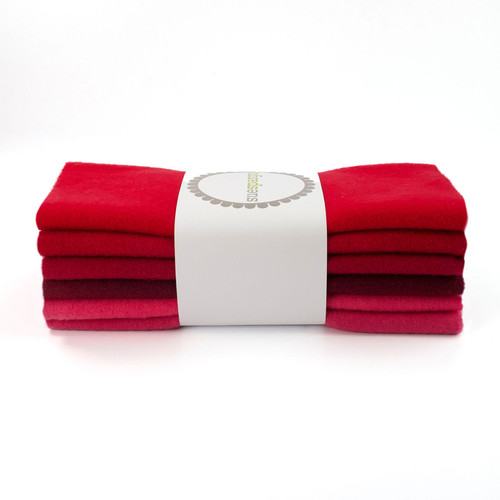 FAT 16th SOLID WOOL BUNDLE RED 6ct PK OF 3 EA
