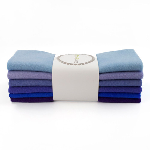 FAT 16th SOLID WOOL BUNDLE BLUE 6ct PK OF 3 EA