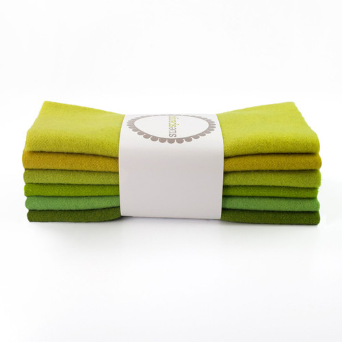 FAT 16th SOLID WOOL BUNDLE GREEN 6ct PK OF 3 EA