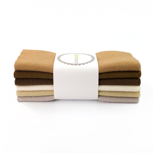 FAT 16th SOLID WOOL BUNDLE BROWN 6ct PK OF 3 EA