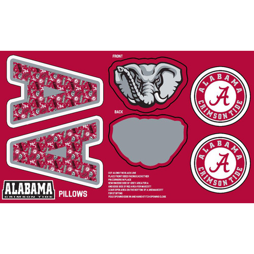 COLLEGE MINKY PRT ALABAMA PILLOW PNL 60"