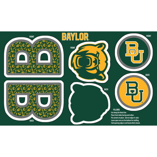 COLLEGE MINKY PRT BAYLOR PILLOW PNL 60"