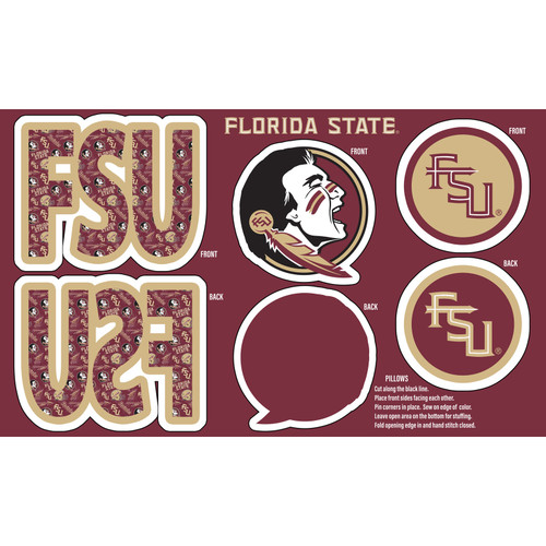 COLLEGE MINKY PRT FLORIDA ST PILLOW PNL 60"