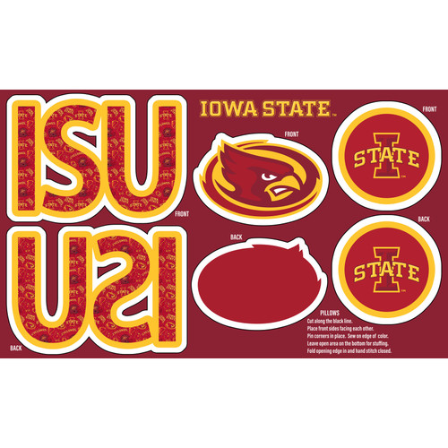 COLLEGE MINKY PRT IOWA STATE PILLOW PNL 60"