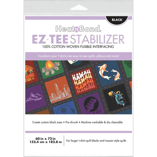 HEAT N BOND EZ-TEE WOVEN FUS BLACK 60"X72' PK OF 4 EA