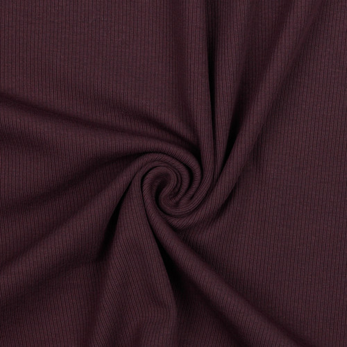 RIB JERSEY SOL AUBERGINE COT/SPAN 57"