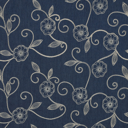 DENIM EMBROIDERY 03872 001 COT 50"