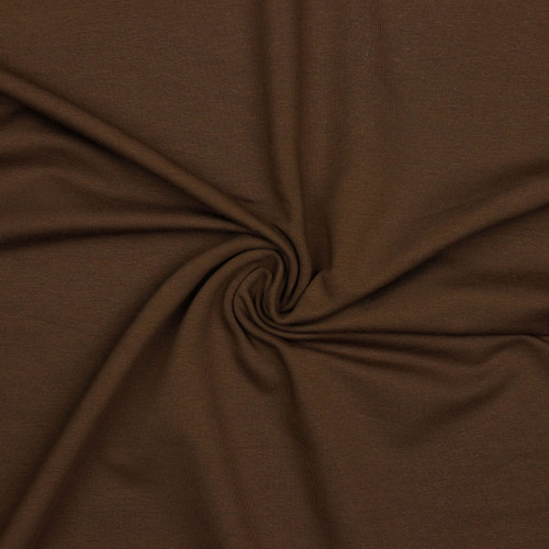 FRENCH TERRY SOL BROWN ORG COT/SPAN 59"