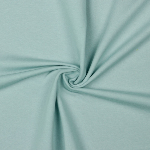 FRENCH TERRY SOL LT AQUA ORG COT/SPAN 59"