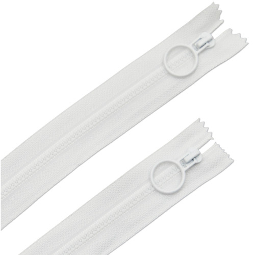 ZIPPER 16" HOOP PULL 2ct WHITE