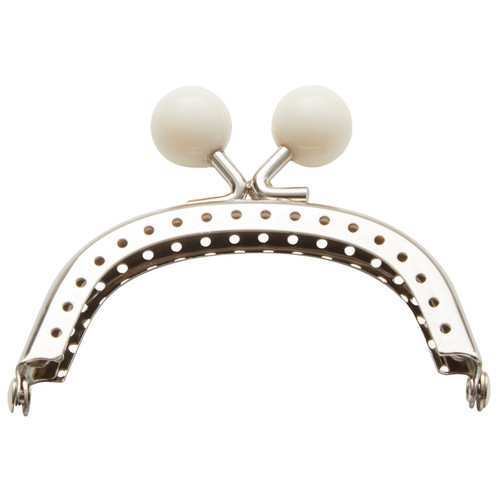 PURSE CLASP WHITE BAUBLE
