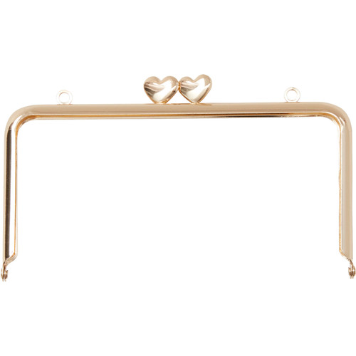 PURSE CLASP HEART RECTANGLE 3.25 x 6in (ROSE GOLD)